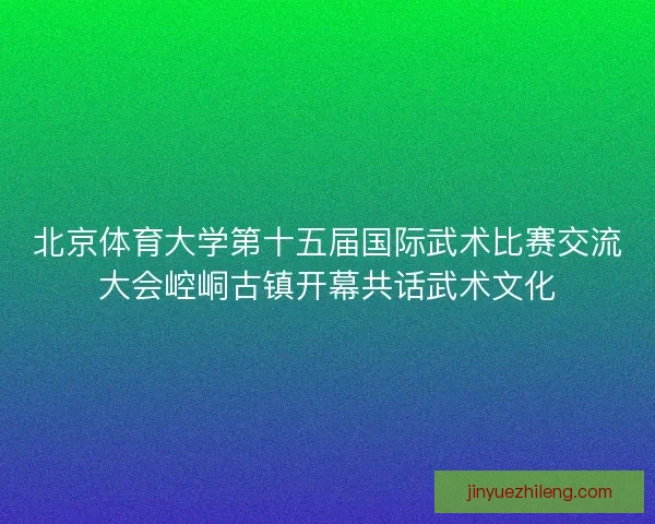 北京体育大学第十五届国际武术比赛交流大会崆峒古镇开幕共话武术文化 北京体育大学第十五届国际武术比赛交流大会崆峒古镇开幕共话武术文化